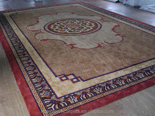 Belgique style tapis et tapis en microfibre faits à la main pour la maison couleur orange vif