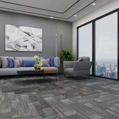 Carreaux de tapis en nylon pour hôtels et bureaux 50x50 Taille carrée Épaisseur totale 6 mm Facile à installer