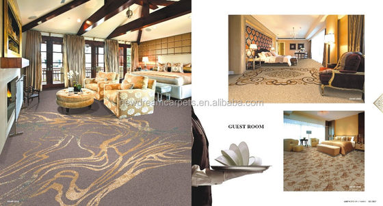 Chambres d'hôtel cinq étoiles 20% Nylon 80% laine Tapis Axminster avec jusqu'à 16 couleurs