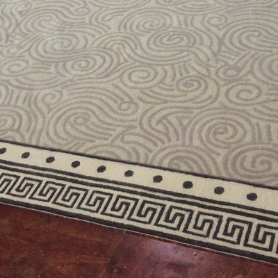 Carpet et tapis de couleur blanche à la main avec conception personnalisée en laine / arcylique