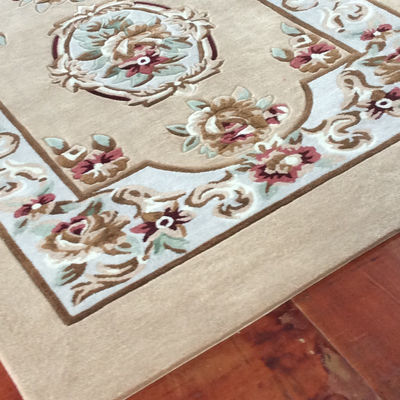 Carpet et tapis de couleur blanche à la main avec conception personnalisée en laine / arcylique