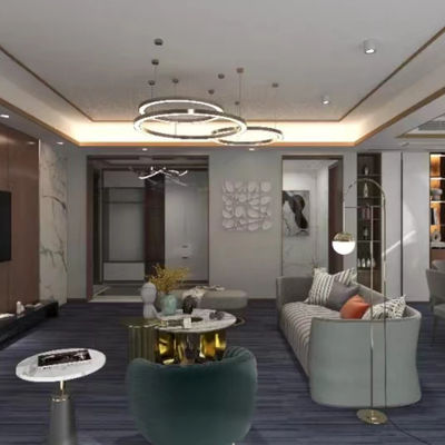 Salle de commerce Luxe Carpet amovible Carreaux 50x50 Puzzle Pattern Carpet modulaire de bureau