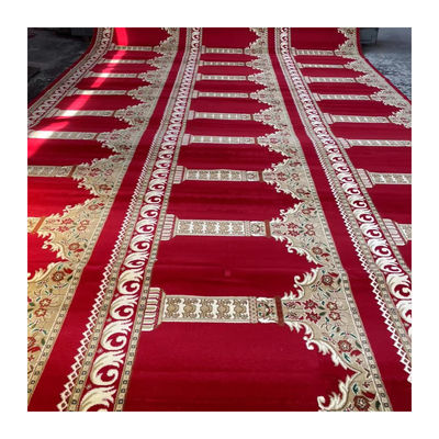 80% de laine 20% de nylon Tissé à la machine tapis pour la prière de la mosquée Modèles personnalisés 4 * 25 rouleau