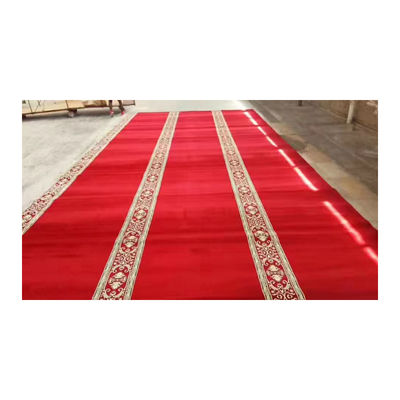 Carpet de mosquée de plusieurs couleurs fabriqué à la machine avec revêtement de mur à mur doux et patter puzzle
