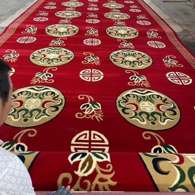 Tapis de mosquée de couleur personnalisée de mur à mur en laine à 80% et en nylon à 20% pour les mosquées