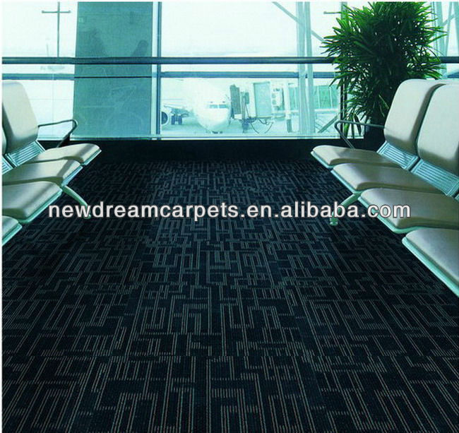 100 x 100 taille boucle de pile de bureau carreaux ignifuges pour le tapis de Canton Fabriqué