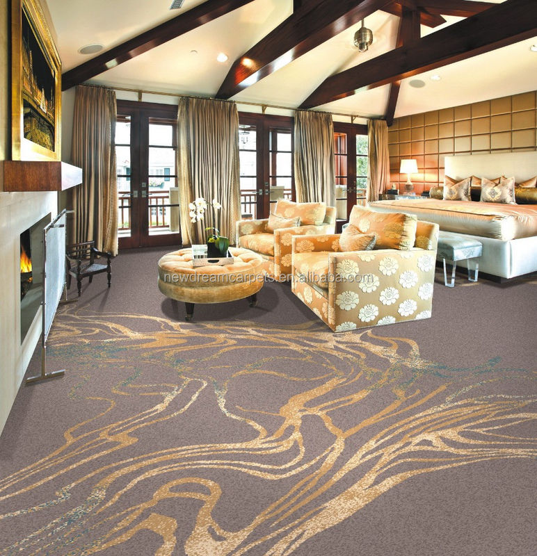 Chambres d'hôtel cinq étoiles 20% Nylon 80% laine Tapis Axminster avec jusqu'à 16 couleurs