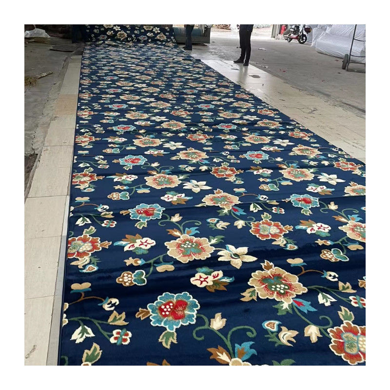 Tapis de mosquée de couleur personnalisée de mur à mur en laine à 80% et en nylon à 20% pour les mosquées