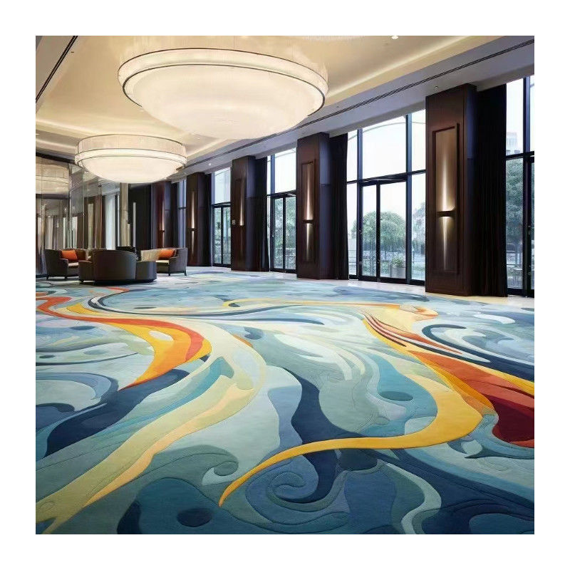 Rectangle Axminster 5 étoiles Hôtel de luxe Nylon Corridor de hall d'entrée Imprimé Tapis de plancher